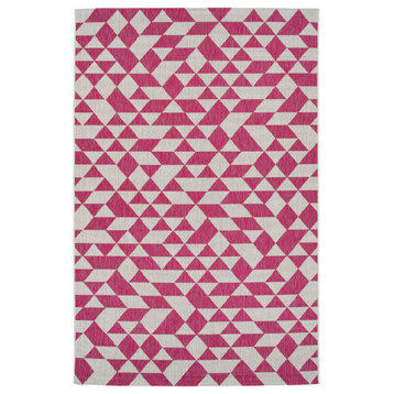 Kaleen Soleri Slr06-92 Geometric Rug, Pink, White, 3'11"x5'11"