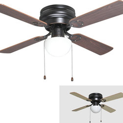 Builder's Collection - Oil Rubbed Bronze 42" Hugger Ceiling Fan With Light Kit - Ceiling Fans