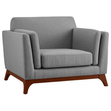 Hayden Light Gray Upholstered Fabric Armchair