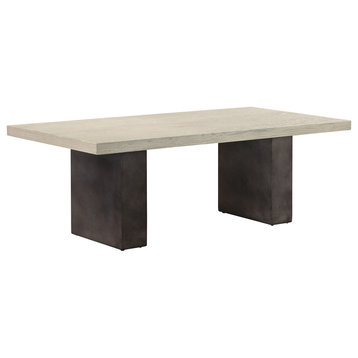 Abbey Concrete and Grey Oak Wood Coffee Table