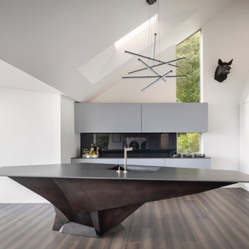Integrated Kitchen and Island as Functional Sculpture