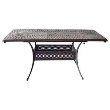 Cast Aluminum Patio Rectangular Extendable Table 132"