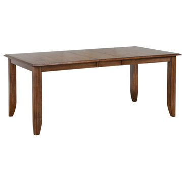 Unique Dining Table, Tapered Legs With Rectangular Extendable Top, Amish Brown