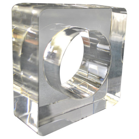 Clear Square Napkin Rings, Set of Four
