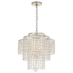 Crystorama - Crystorama ARI-304-SA-CL-MWP 4 Light Chandelier in Antique Silver - Layers of Crystal strands are arranged on a simple, clean frame creating optimal sparkle. A perfect compliment to any space, this chandelier is sure to amaze.