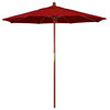 7.5' Wood Umbrella, Jockey Red