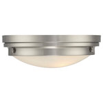 Savoy House - Lucerne 3-Light Flush Mount, Satin Nickel - The Savoy House Lucerne 3-light ceiling flush mount is sure to bring sleek metallic style to any space! A white glass shade makes Lucerne an ideal choice for comfortable useful light. Finished in sleek satin nickel. Flush mounts can be used on the ceiling of pretty much any interior room including foyers hallways stairways closets bathrooms bedrooms kitchens and more! Bulbs not included. The satin nickel finish can be paired with nickel hardware or mixed with hardware in other finishes. Pep up the light and style of any room with Lucerne. When you choose a Savoy House lighting fixture you can be certain you've selected a piece that will withstand the test of time.