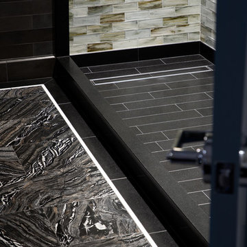 Basalt and Glass Tile Master Bath