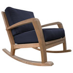 Douglas Nance - Somerset Deep Seating Club Rocker, Navy - The Somerset collection uses thicker stocks of premium teak and soft curves for the deep seating units. Our Somerset furniture is very comfortable and substantial.