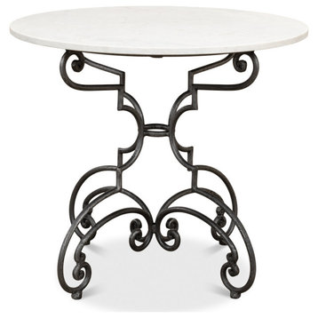 The French Iron And Marble Round Bistro Table