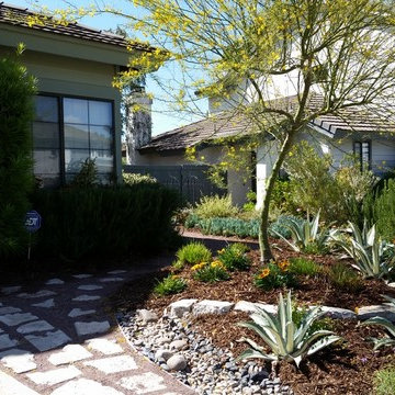 Sustainable front yard, recycled materials