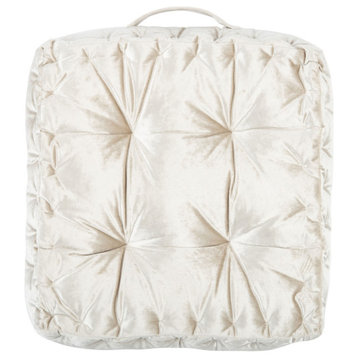 Safavieh Peony Floor Pillow White 18" X 18"