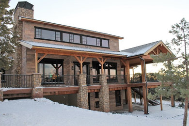 Mountain style home design photo in Dallas