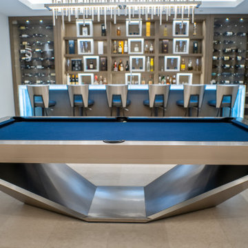 Stealth Brushed Aluminum Contemporary Pool Table