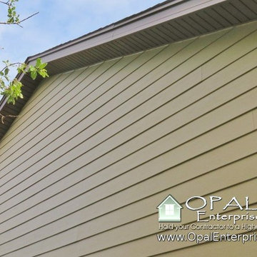 Khaki Brown Hardie Plank Siding & Trim Installed in Wheaton