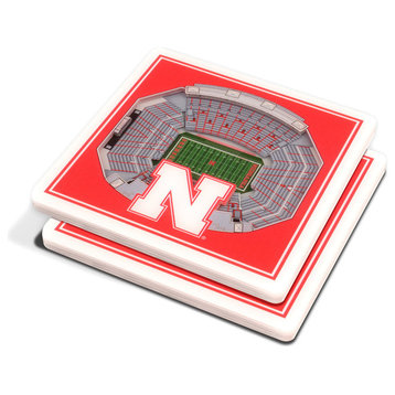NCAA Nebraska Cornhuskers 3D StadiumViews Coaster, Set of 2