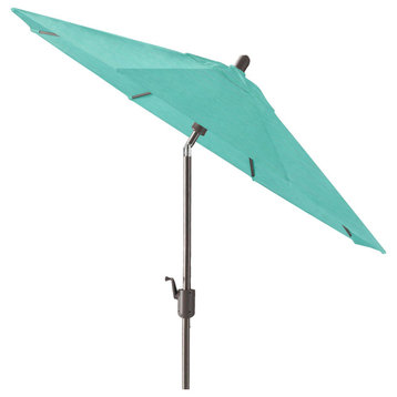 9' Round Push Tilt Market Umbrella, Antique Bronze frame, Sunbrella, Aruba
