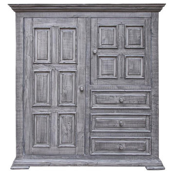 Crafters and Weavers Greenview Carved Panel Gentleman's Chest - Gray