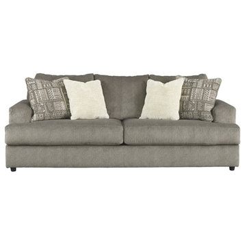 Bowery Hill Contemporary Sofa with Foam Cushions in Ash Finish