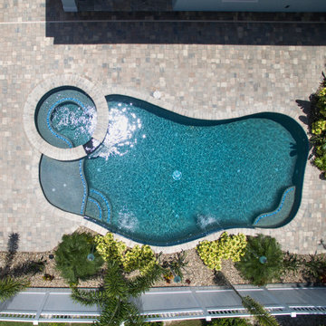 Tropical Pool and Spa with Waterfalls