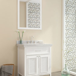 Ace 31 inch Single Sink Bathroom Vanity Set in White Finish - Bathroom Vanities And Sink Consoles