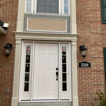 New Bowie 2 lite panel Entrance Door with Exterior Trim Repair
