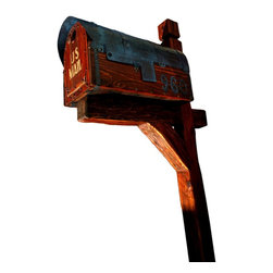 Rustic cedar mailbox with post - Mailboxes