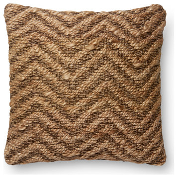 Ellen DeGeneres Crafted by Loloi Natural Jute Pillow 18"x18" , Down/Feather
