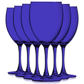 Sesto Optic Swirl White Wine Glasses, Set of 4 (Set of 4) Color: Blue