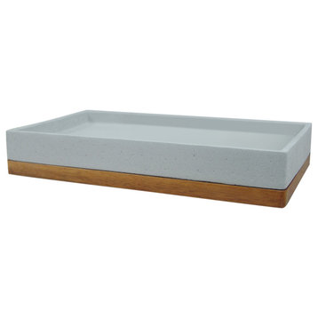 nu steel Concrete Stone/Wooden Finish Amenity Tray