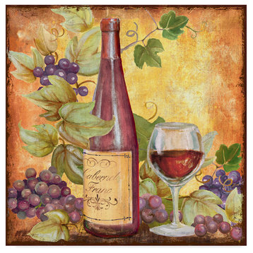 Art Licensing Studio 'Grapevine And Wine Red' Canvas Art