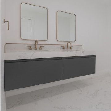 modern white bathroom remodel