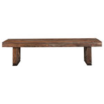 Coast 2 Coast Imports - Brownstone Dining Bench - While our Brownstone dining bench pairs beautifully with its matching dining table it can be easily be used in other areas of the home.  Constructed of solid sheesham and finished in a nut brown that highlights the richness and natural beauty of the wood grain. The picture frame leg detailing adds sophistication and class to the simple design, add in the routing and the bench top and legs seem to float above the floor. Purchase one to go with your dining table and an extra for your mudroom, game room or to place underneath your favorite window.