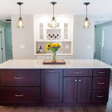 Modern Chantilly Kitchen & Bar Remodel with Cordovan brushed black glaze Island