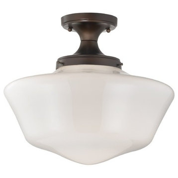 16-Inch Wide Schoolhouse Ceiling Light in Bronze Finish