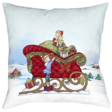 Laural Home kathy ireland Once Upon A Christmas Outdoor Pillow, 18"x18"