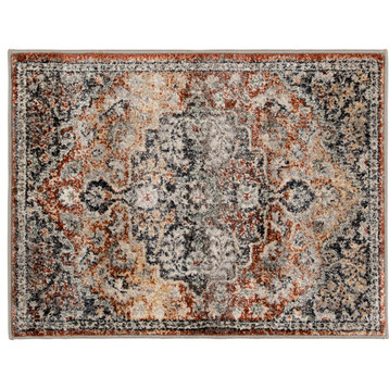 Mineri Red and Blue Woven Area Rug, 2'3" X 3'