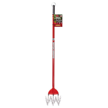 Garden Weasel® 90206 5-Way Cultivating Tool for Garden Bed Maintenance, Red