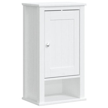 vidaXL Bathroom Wall Cabinet Storage Medicine Cabinet BERG White Solid Wood Pine
