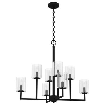 Kerrison Natural Iron With Seeded Glass 8 Light Chandelier Ceiling