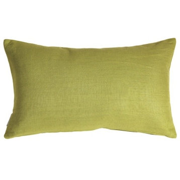 Pillow Decor - Tuscany Linen Apple Green 12 x 20 Throw Pillow