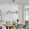 Munich Dimmable Integrated LED Horizontal Chandelier, Light Wood, Smart Dimmer Included