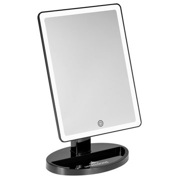 Touch Ultra LED Makeup Mirror, Standing Base, Black