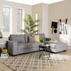 Dareena Fabric Upholstered Sectional Sofa With Right Facing Chaise, Light Gray