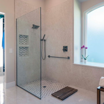 Lake Mary Master Bathroom Doorless shower