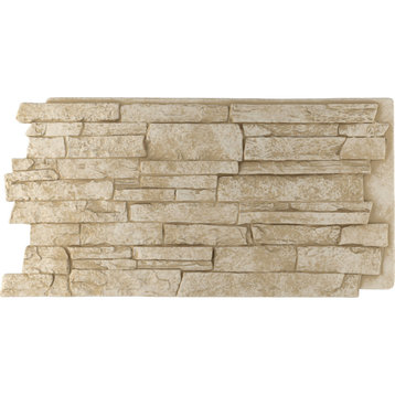 49"W x 25 1/2"H x 1 1/4"D Acadia Ledge Stacked Stone, Faux Stone Panel, Sandstone