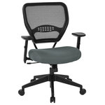 Office Star Products - Professional AirGrid Back Managers Chair With Gray Mesh Seat - Sometimes simple is better and the 5500 basic design is an excellent example of simplicity at its best. It has an open airgrid back that conforms to your back for passive ergonomic support. Also features 2-to-1 synchro tilt, pneumatic seat height adjustment and angled adjustable arms. GreenGuard Indoor Air Quality Certified.