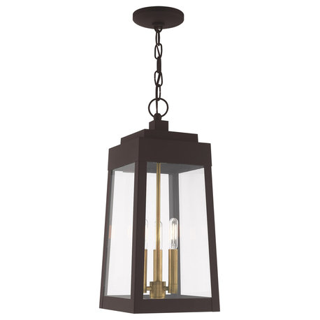Transitional Outdoor Pendant Lantern, Bronze