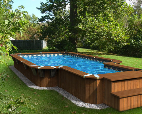 semi inground pool rectangle