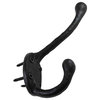 Wrought Iron Double Hook Black for Coats Towels Robes Pack of 12